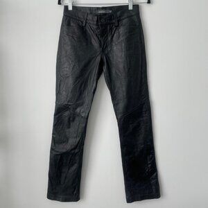 2001 Vintage Y2k Gap Black Genuine Leather Boot Cut Low Rise Pants Size 1